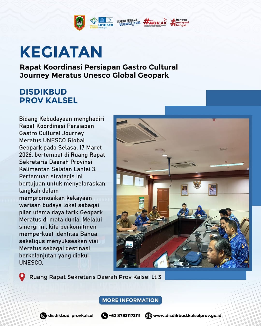 Rapat Koordinasi Persiapan Gastro Cultural Journey Meratus UNESCO Global Geopark