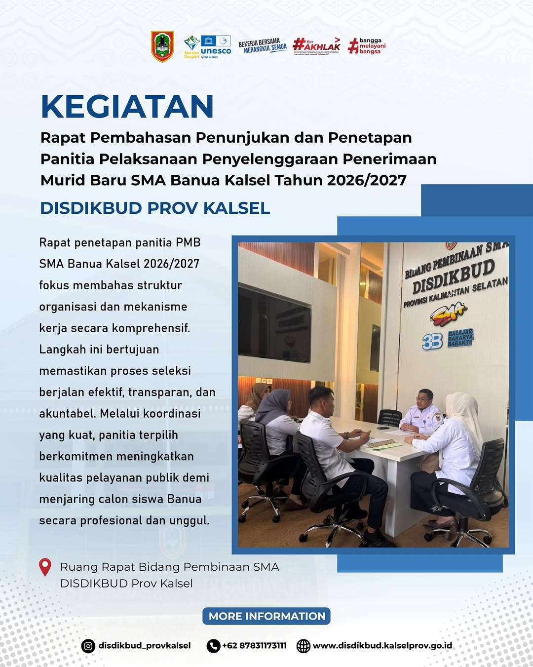 Rapat Pembahasan Penunjukan dan Penetapan Panitia Pelaksanaan Penyelenggaraan Penerimaan Murid Baru SMA Banua Kalsel Tahun 2026/2027