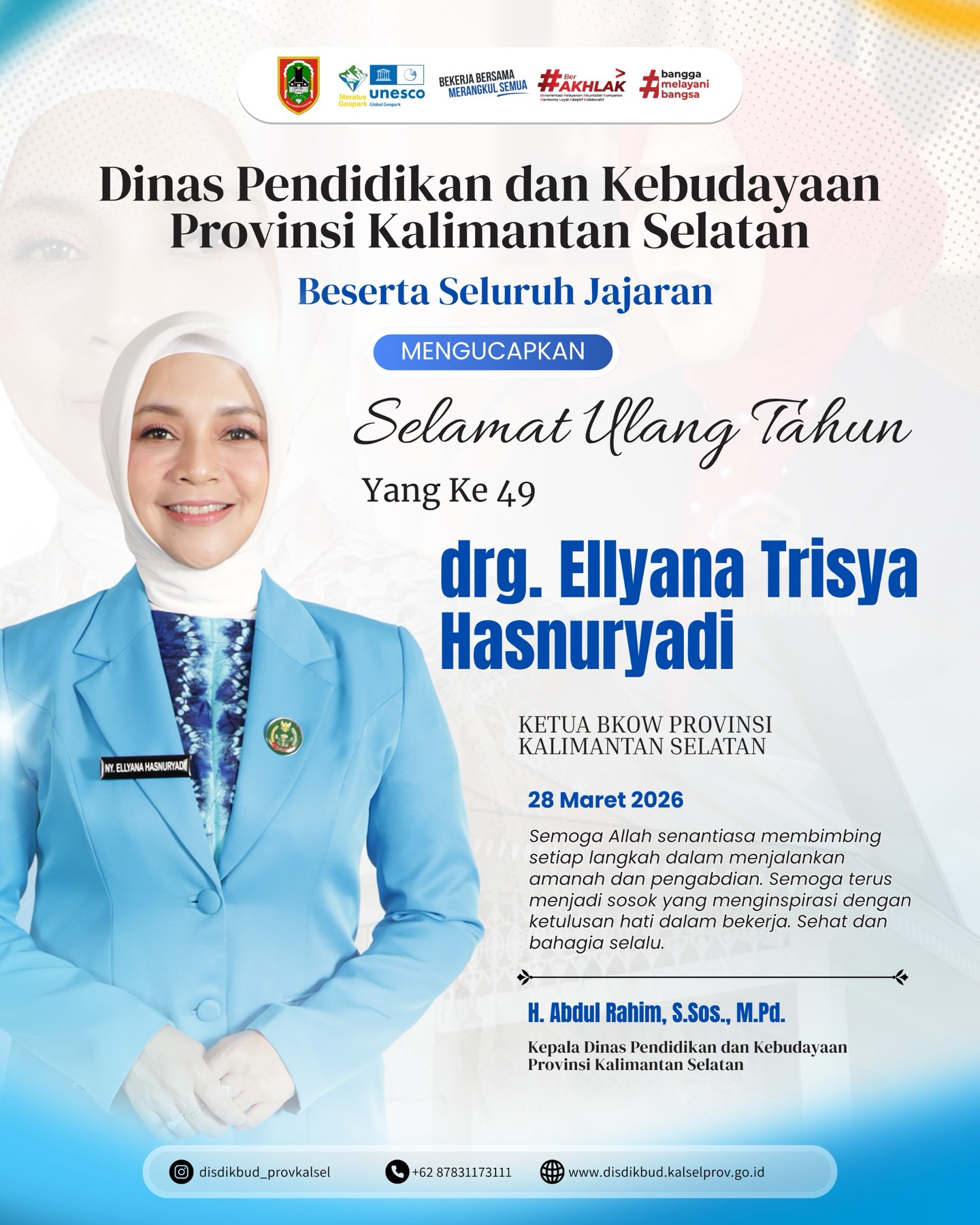 Selamat Ulang Tahun Yang Ke-49 drg. Ellyana Trisya Hasnuryadi
