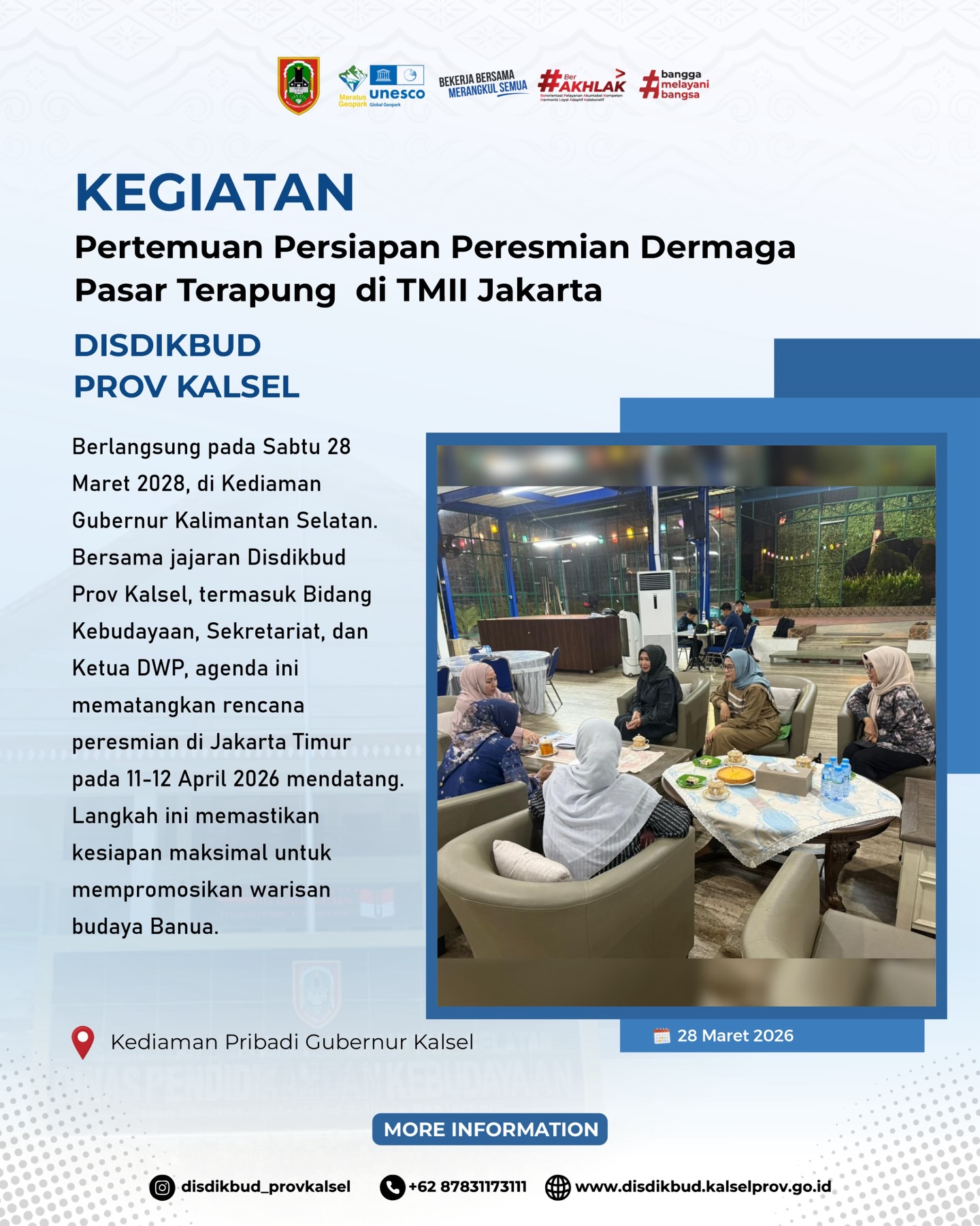 Pertemuan Persiapan Peresmian Dermaga Pasar Terapung di TMII Jakarta