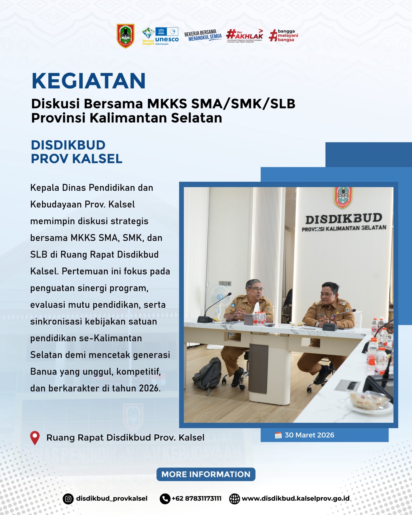 Diskusi Bersama MKKS SMA/SMK/SLB Provinsi Kalimantan Selatan