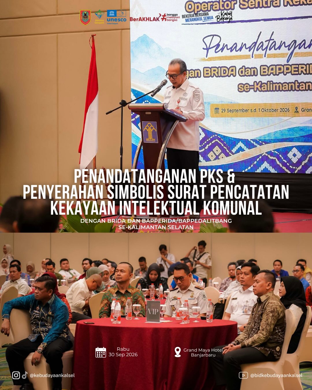 PENANDATANGANAN PKS & PENYERAHAN SIMBOLIS SURAT PENCATATAN KEKAYAAN INTELEKTUAL KOMUNAL