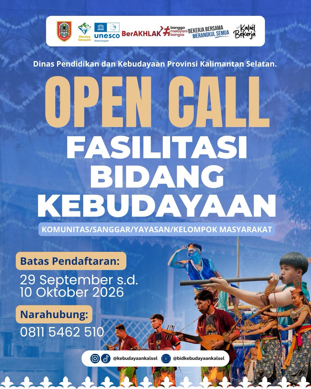 OPEN CALL FASILITAS BIDANG KEBUDAYAAN