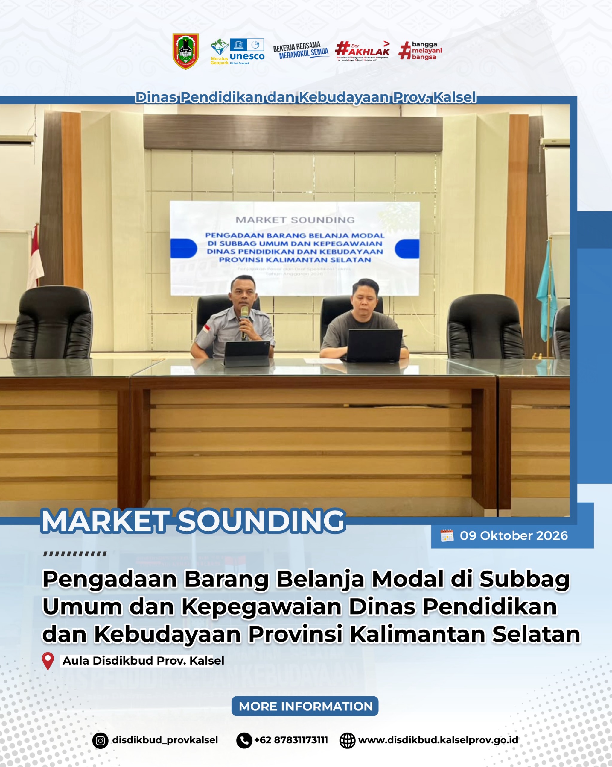 PENGADAAN BARANG BELANJA MODAL DI SUBBAG UMUM DAN KEPEGAWAIAN DINAS PENDIDIKAN DAN KEBUDAYAAN PROVINSI KALIMANTAN SELATAN