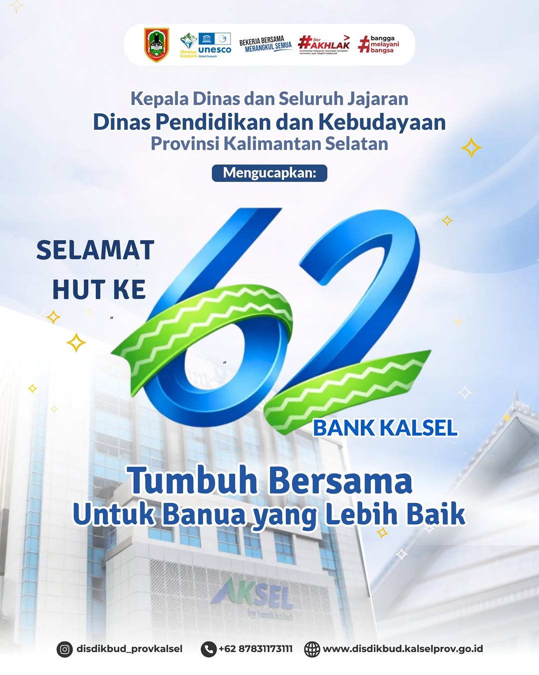 Selamat Hut Ke-62 Bank Kalsel