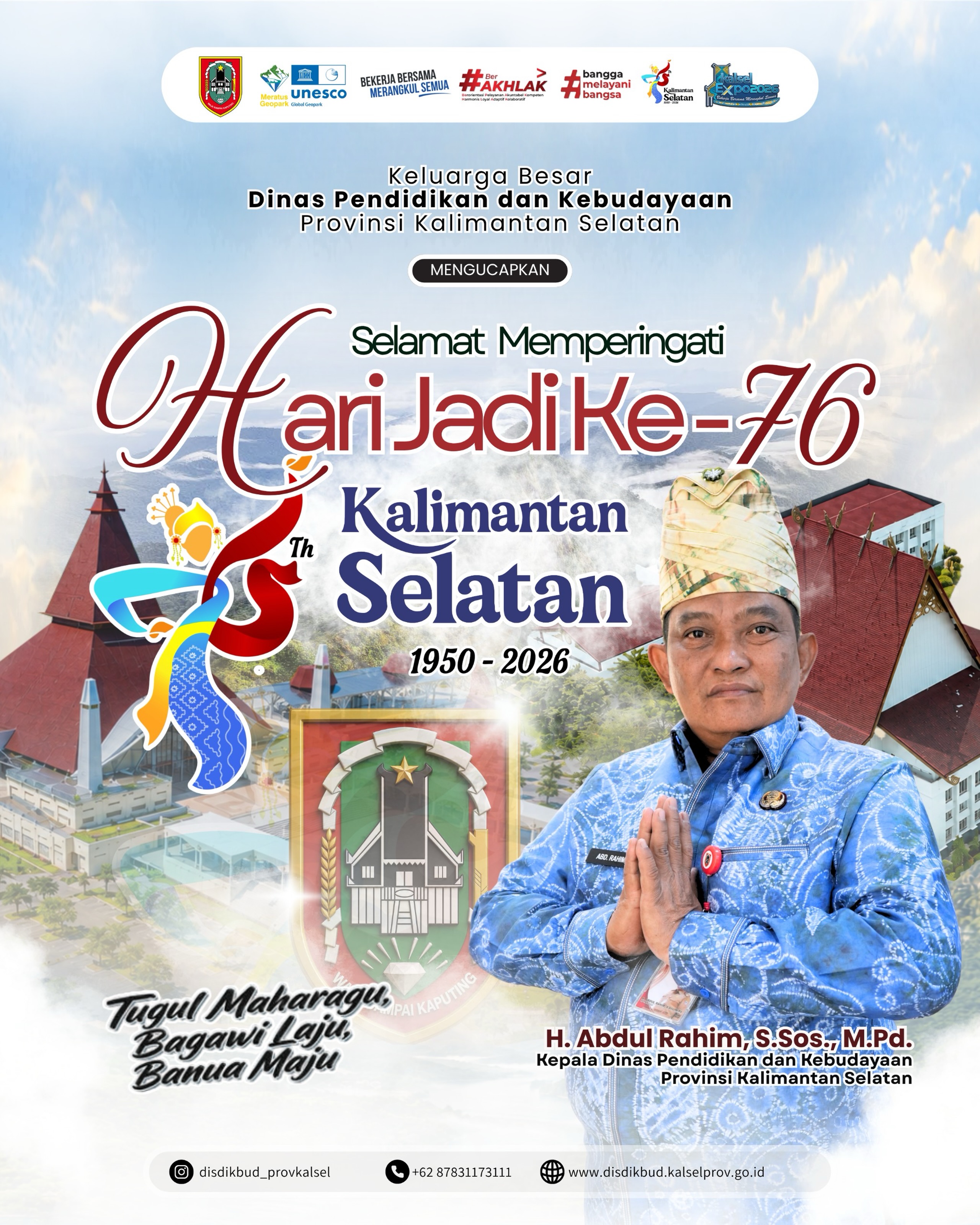 SELAMAT MEMPERINGATI HARI JADI KE - 76 KALIMANTAN SELATAN